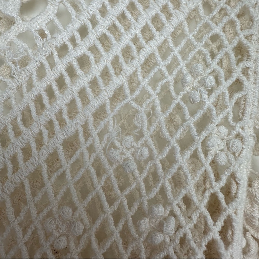 Solitaire Crochet Top Size‎ Medium Cream Boho Western Beachy Hippie - Picture 10 of 12